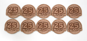 25 Straight Leather Patches - 10 pack