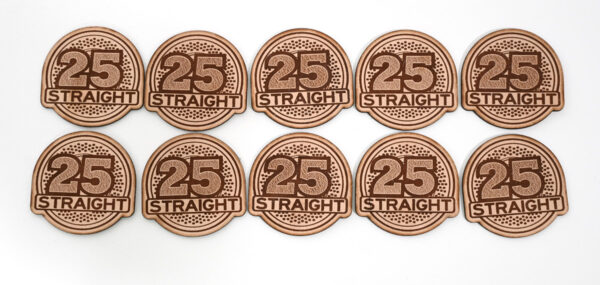 25 Straight Leather Patches - 10 pack