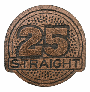 25 Straight Leather Patches - 30 pack