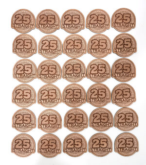 25 Straight Leather Patches - 30 pack