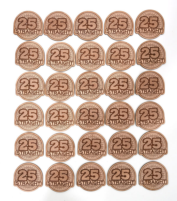 25 Straight Leather Patches - 30 pack