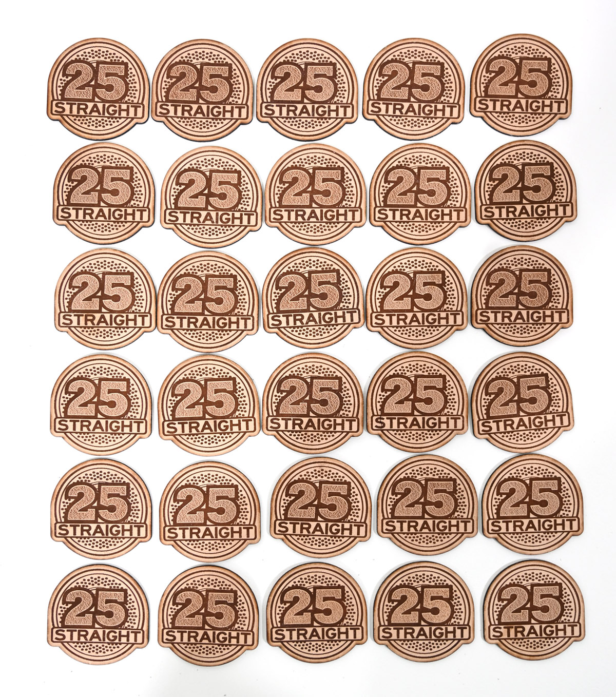 25 Straight Leather Patches - 30 pack