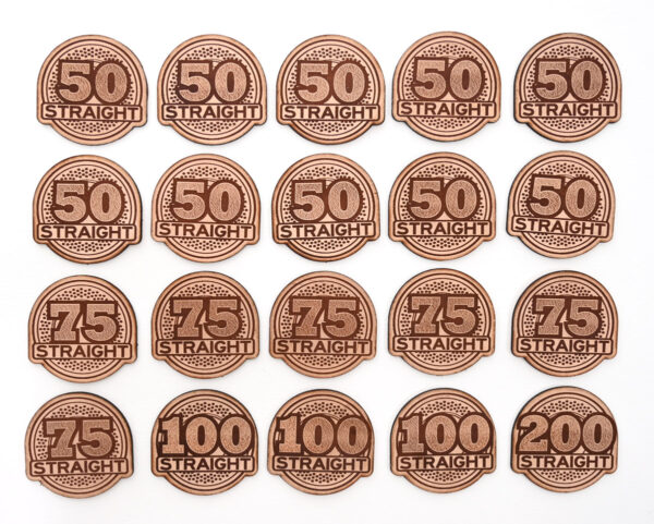 50, 75, 100 and 200  Straight Leather Patches – 20 pack