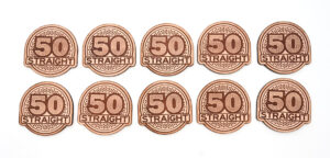 50  Straight Leather Patches – 10 pack