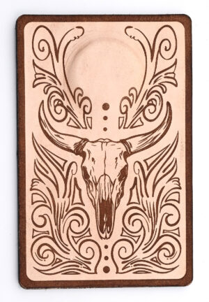 Cow Skull Design Leather Muzzle Rest